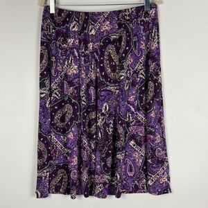 Blair Women's Purple Paisley Skirt Petite Large